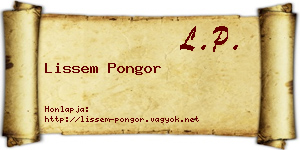 Lissem Pongor névjegykártya
